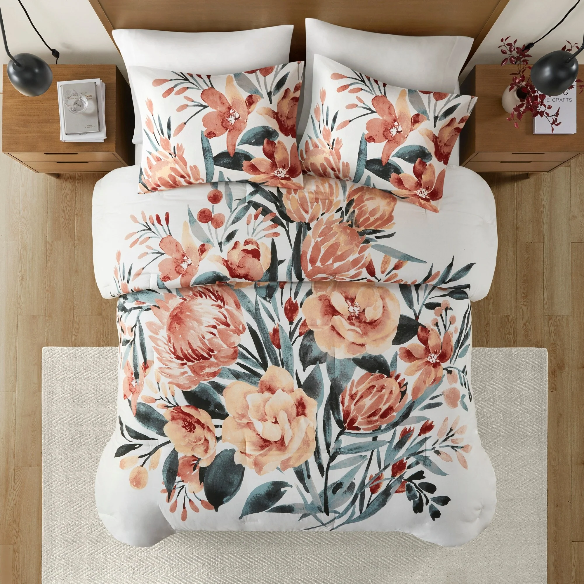 Madison Park Junia 3 Piece Floral Cotton Comforter Set