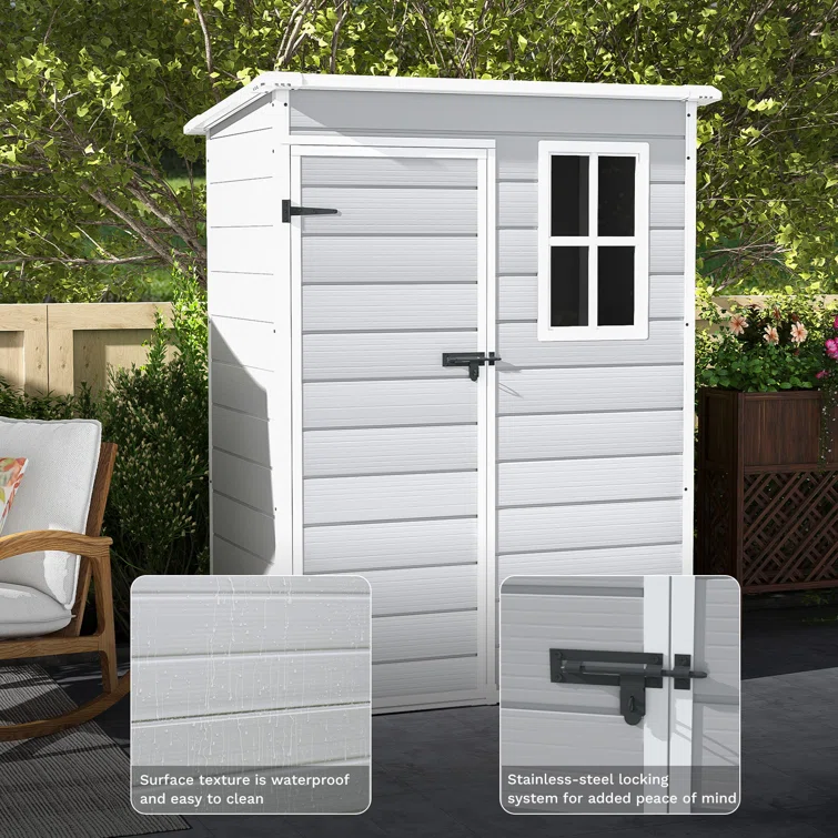 5 ft. W x 3 ft. D Plastic Storage Shed