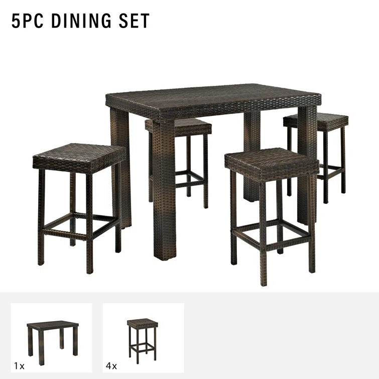 Crosson 4 - Person Rectangular Outdoor Dining Set with Cushions