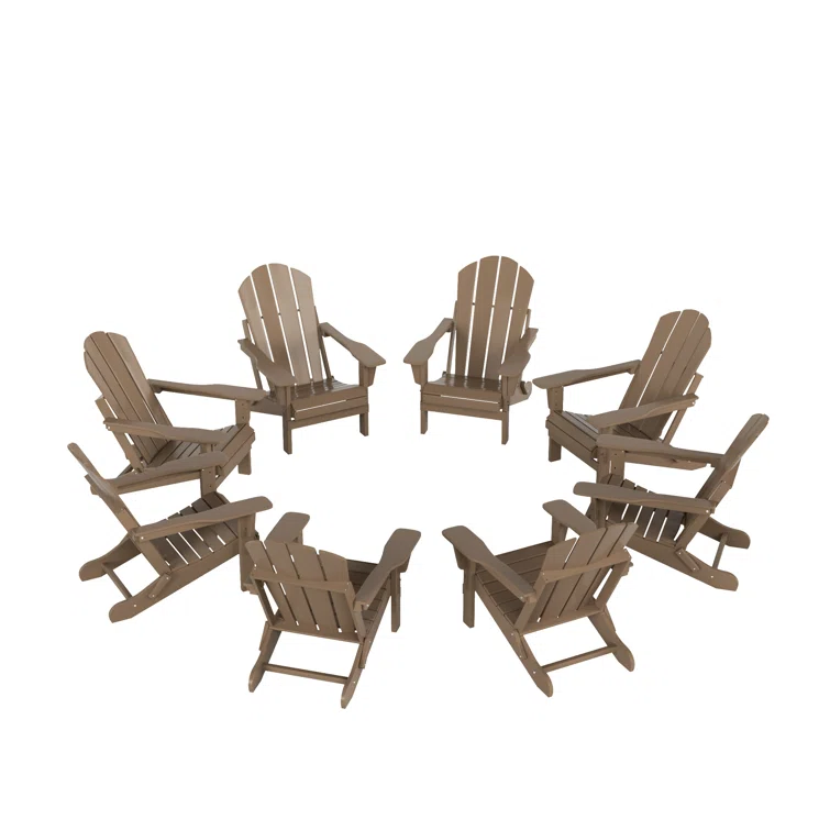 Shawnna Folding Adirondack Chairs (Set of 8)