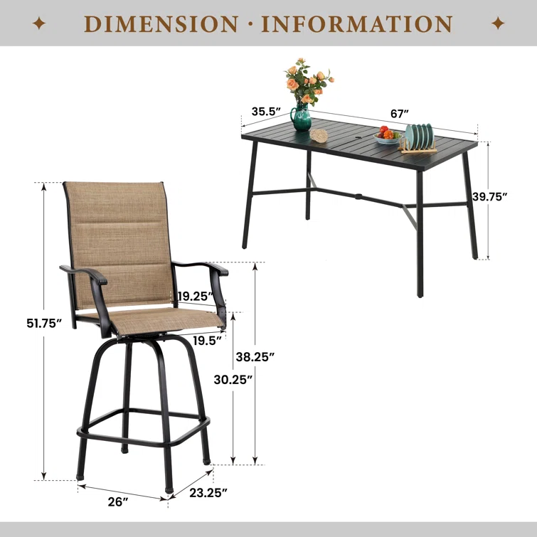 Alyne 6 - Person Rectangular Outdoor Dining Set