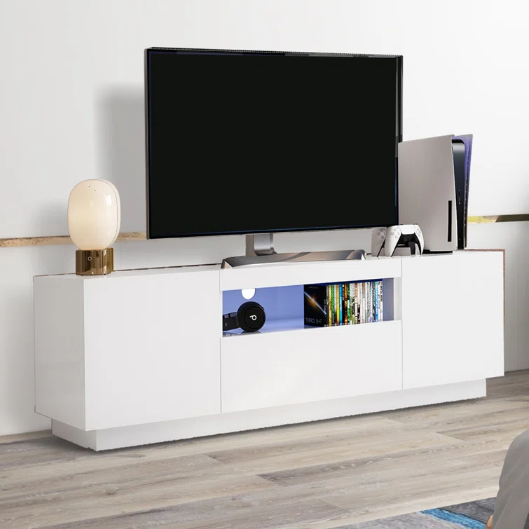 Brascom Media Console TV Stand For TVs Up To 70
