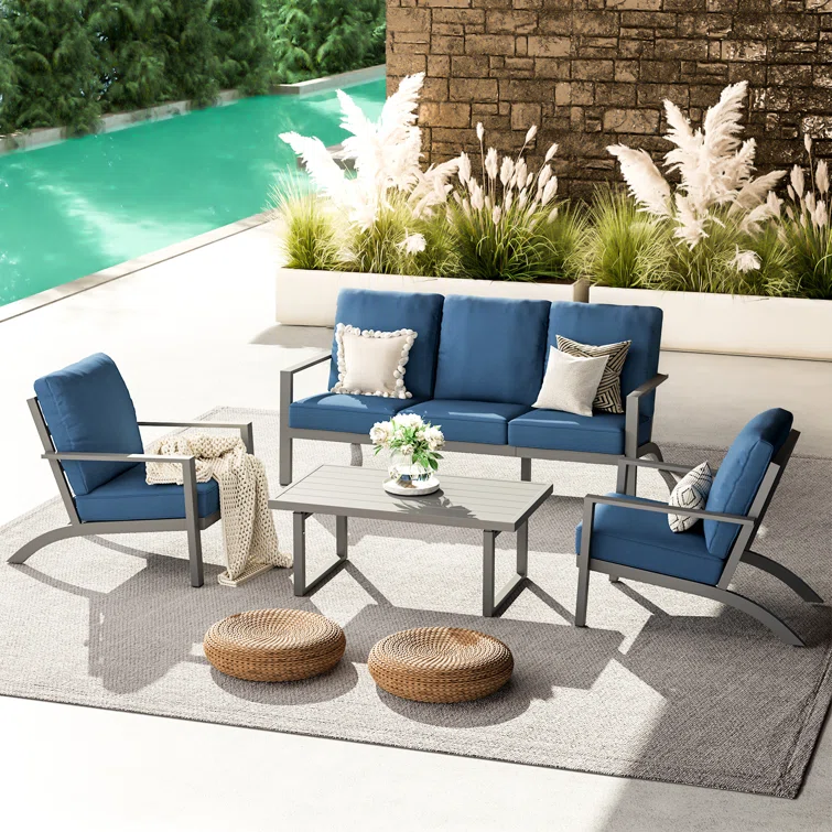 Chanthy 5 - Person Outdoor Seating Group with Cushions