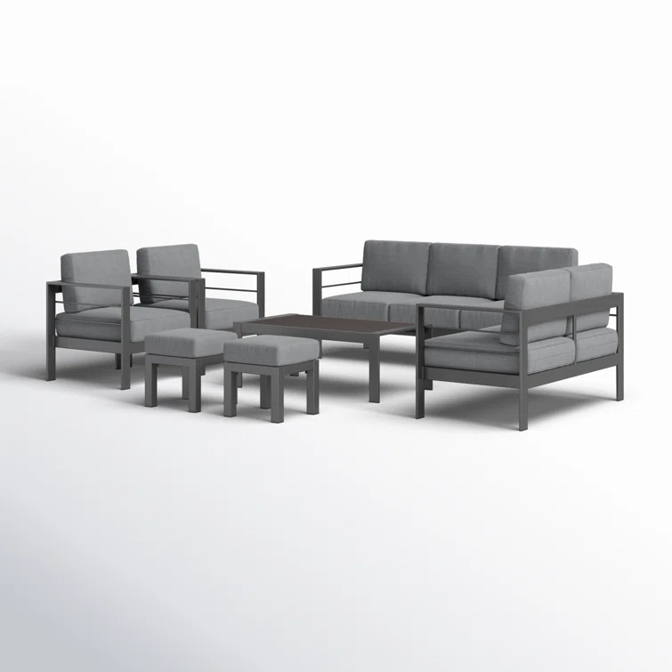 Stumbaugh 9 - Person Aluminum Sofa Seating Group with Cushions