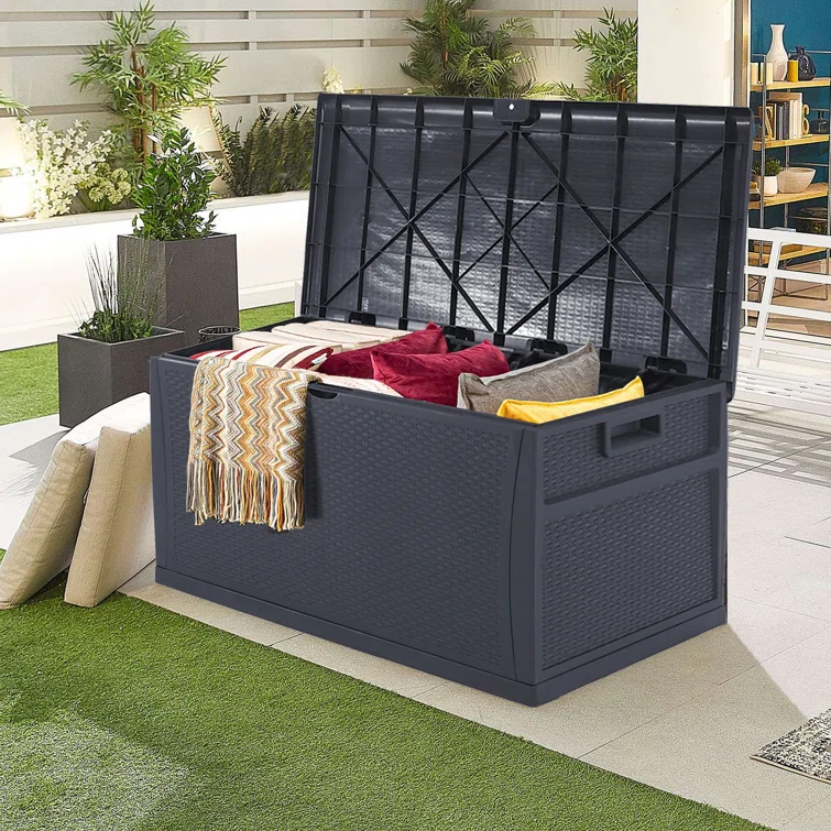 SUNCROWN 46.85'' W 120 Gallons Water Resistant Lockable Deck Box