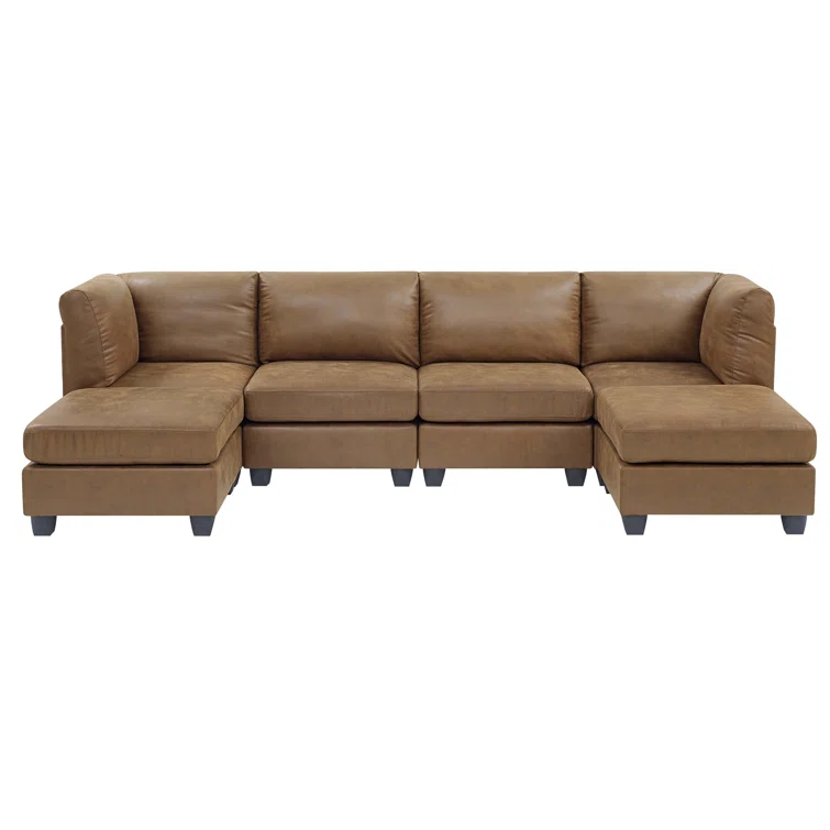 Angelamaria 6 - Piece Faux Leather Sectional