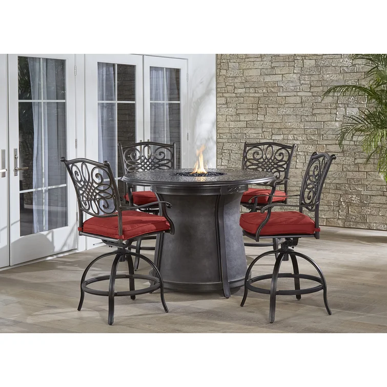 Carleton 4 - Person Round Outdoor Dining Set with Cushions