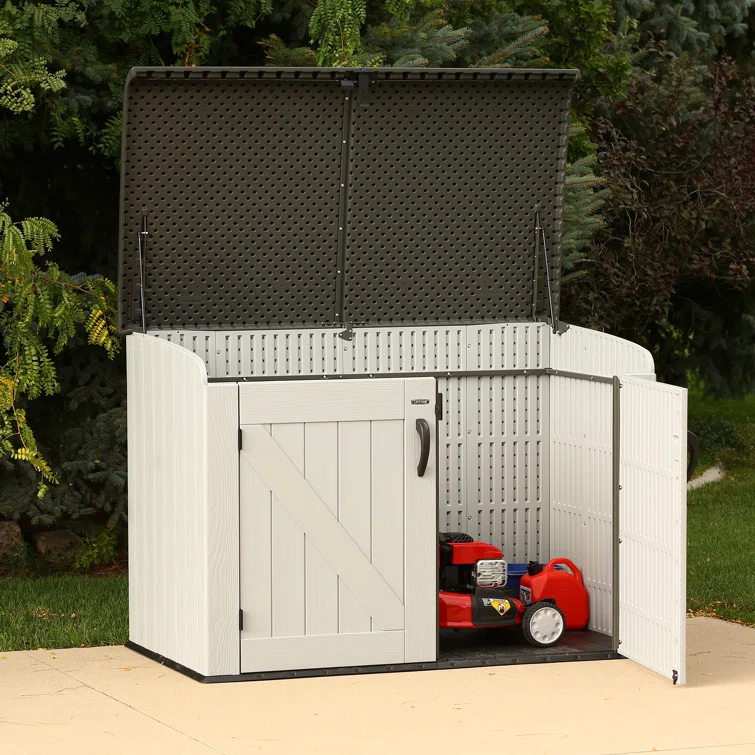75 Cubic Feet High-Density Polyethylene (Plastic) Steel Reinforced Outdoor Storage Shed