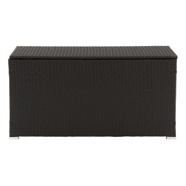 CorLiving 46'' W 81 Gallons Water Resistant Wicker Deck Box in Black