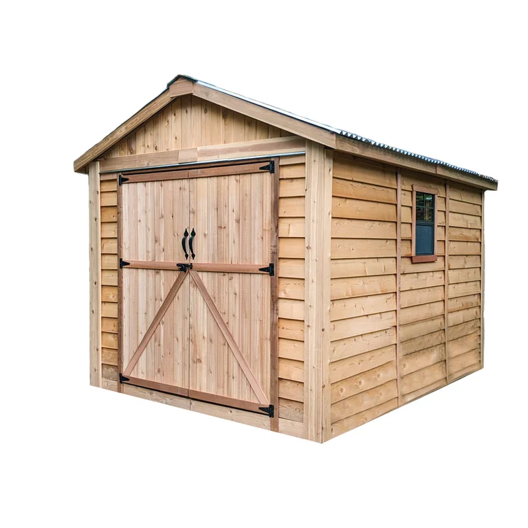 8 ft. W x 12 ft. D Cedar Wood Storage Shed with Metal Roof