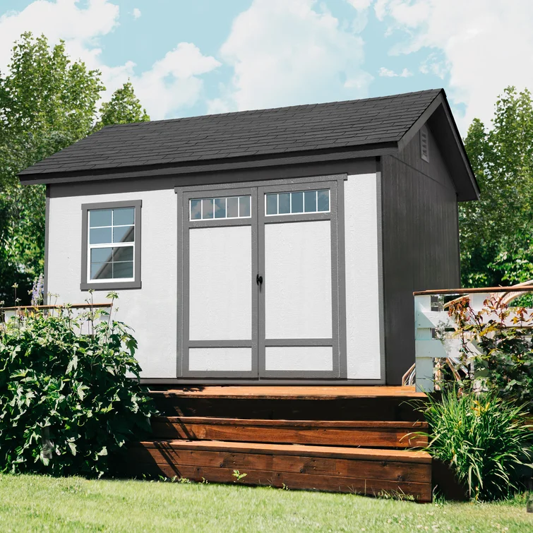 Beachwood 10 ft. W x 12 ft. D Wood Storage Shed With Floor