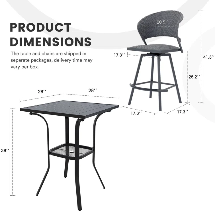 Serria 2 - Person Square Outdoor Dining Set with Cushions
