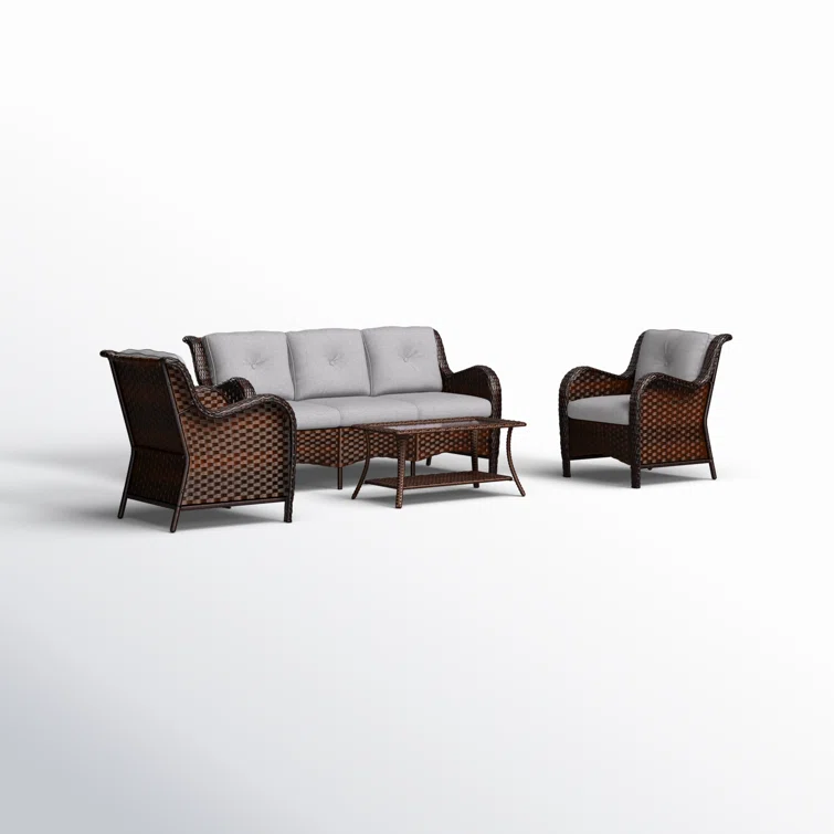 Altider 5 - Person Outdoor Seating Group with Cushions (Set of 4)