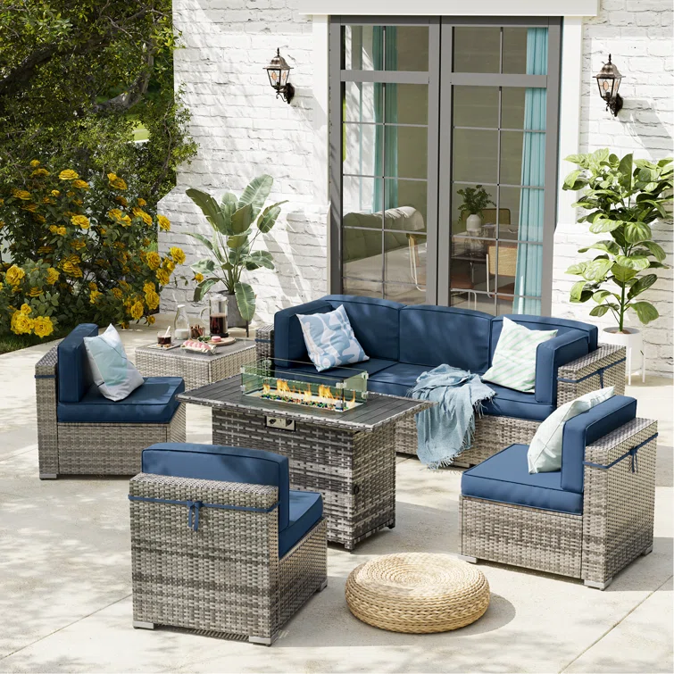 Sinthia 6 - Person Outdoor Seating Group with Cushions