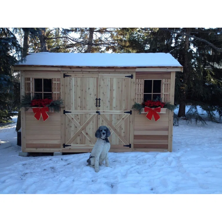 Longhouse 16 ft. W x 10 ft. D Western Red Cedar Wood Storage Shed