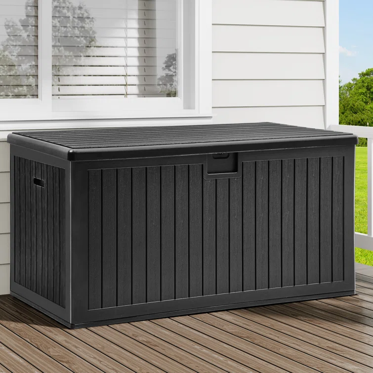 Edrosie Inc 233 Gallons Water Resistant Resin Lockable Deck Box