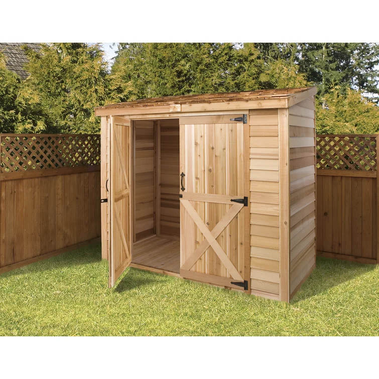 Bayside 6 ft. W x 3 ft. D Western Red Cedar Wood Lean-To Storage Shed