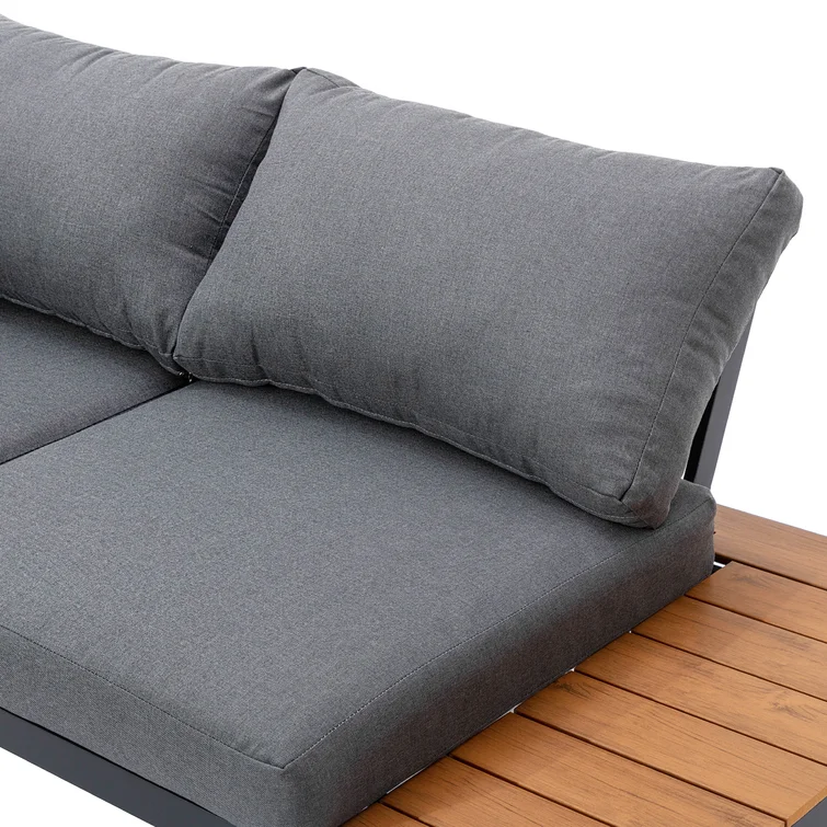 Adeliah Aluminuml 5 - Person Outdoor Seating Group with Olefin Cushions and Coffee Table