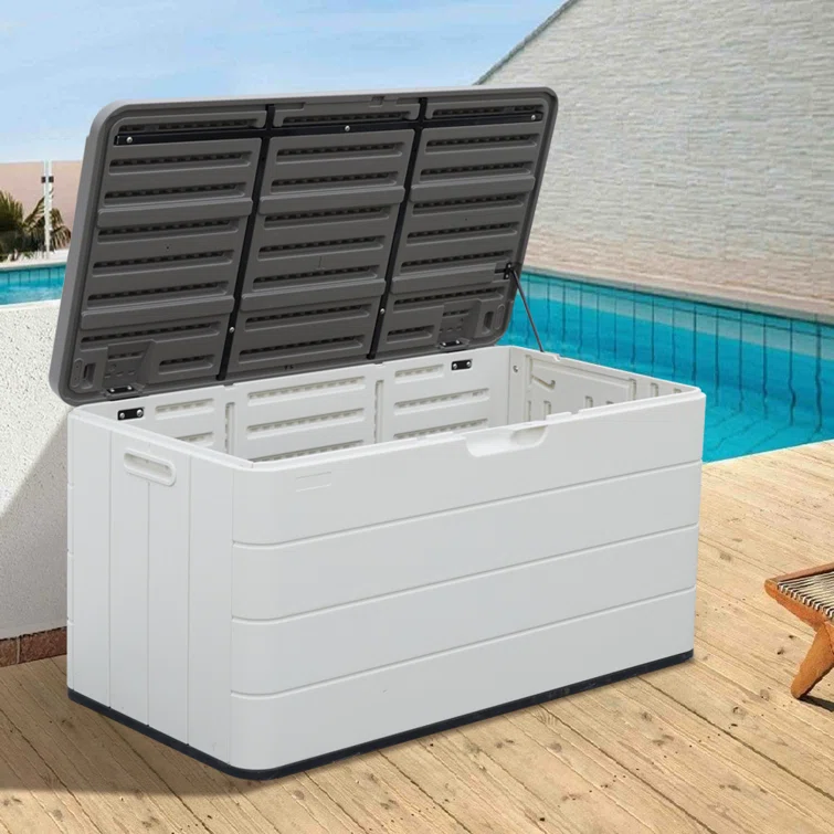 Outdoor Water Resistant Plastic Lockable Deck Box