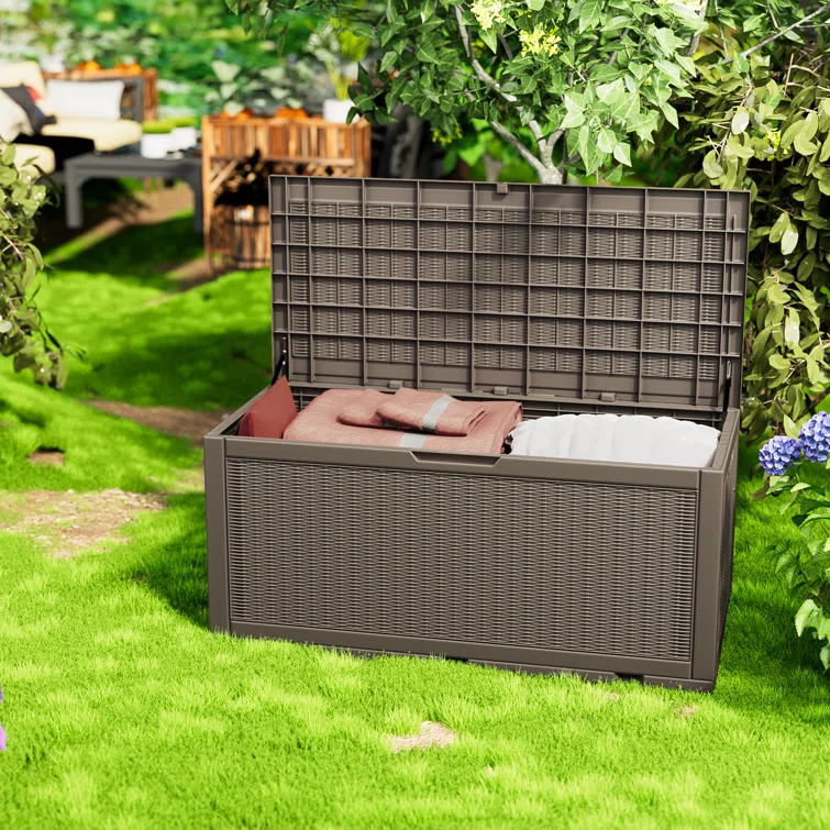 Furmax 47.83'' W 100 Gallons Water Resistant Plastic Lockable Deck Box