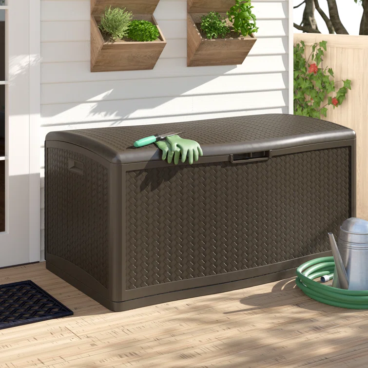 124 Gallon Water Resistant Herringbone Deck Box