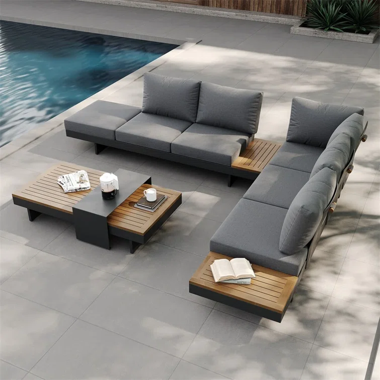 Teak 6 - Person Outdoor Seating Group with Cushions