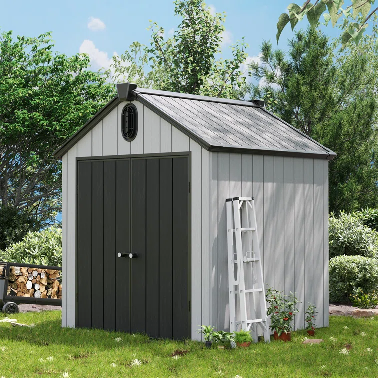 iYofe Outdoor 6 ft. W x 6 ft. D Resin Storage Shed