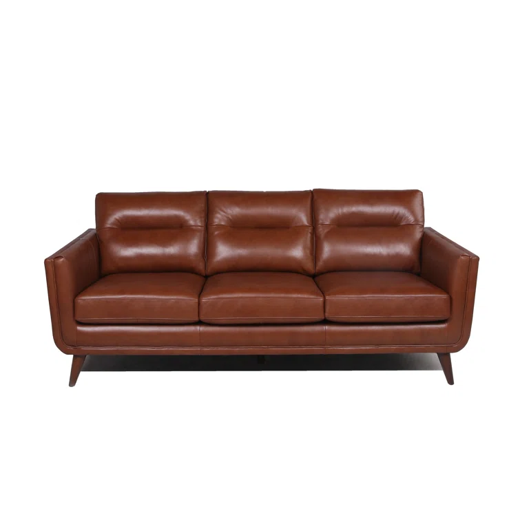Amina 84'' Leather Sofa