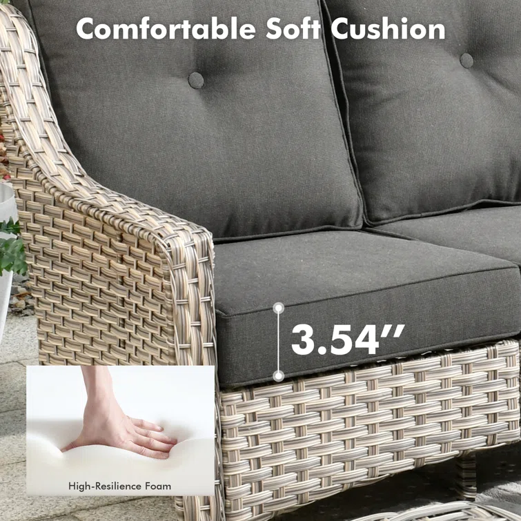 Emanuell 5 - Person Outdoor Seating Group with Cushions