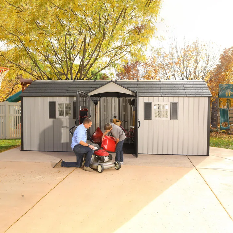 Lifetime 20 Ft. x 8 Ft. High-Density Polyethylene (Plastic) Outdoor Storage Shed with Steel-Reinforced Construction
