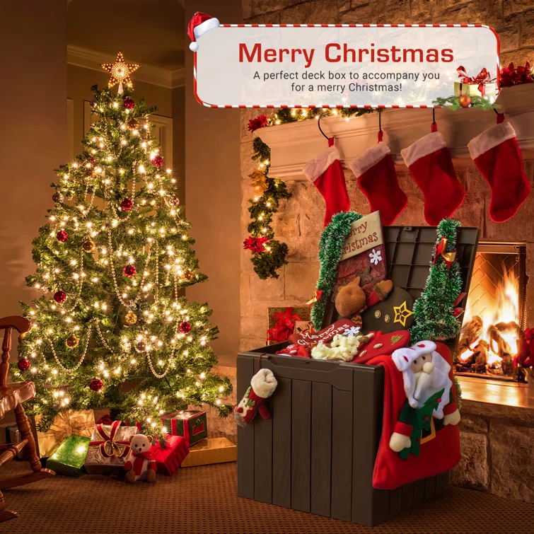 GUNJI 22.04'' W 28 Gallons Water Resistant Resin Lockable Deck Box