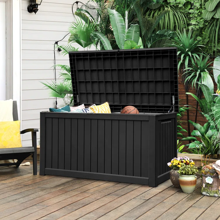YITA 230 Gallons Water Resistant Resin Lockable Deck Box