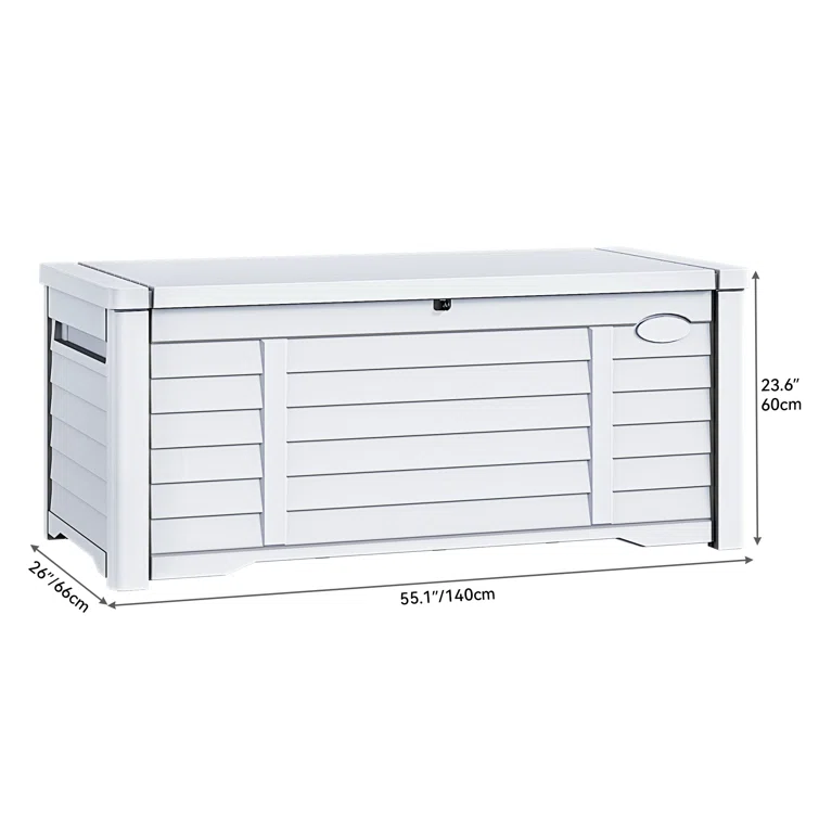 Edrosie Inc 120 Gallons Water Resistant Resin Lockable Deck Box