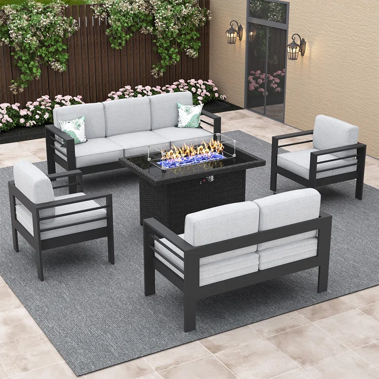 Searl 7 - Person Outdoor Seating Group with Cushions