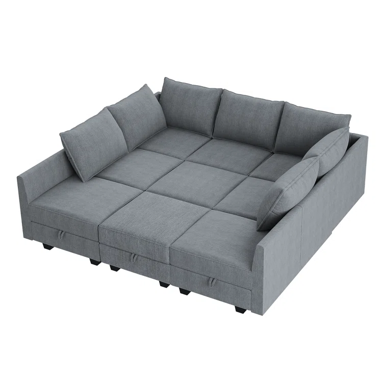 Larchmere Modular Sectional Sofa U Shaped Sofa Couch With Storage Ottoman