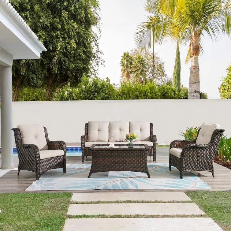 Carolina 5 - Person Outdoor Seating Group with Cushions