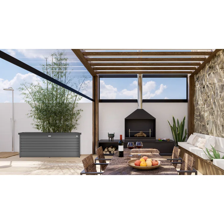 LeisureTime 210 Gallon Water Resistant Metal Deck Box with Lock