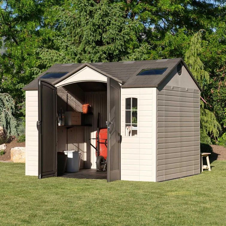 Lifetime 10 Ft. x 8 Ft. High-Density Polyethylene (Plastic) Outdoor Storage Shed with Steel-Reinforced Construction