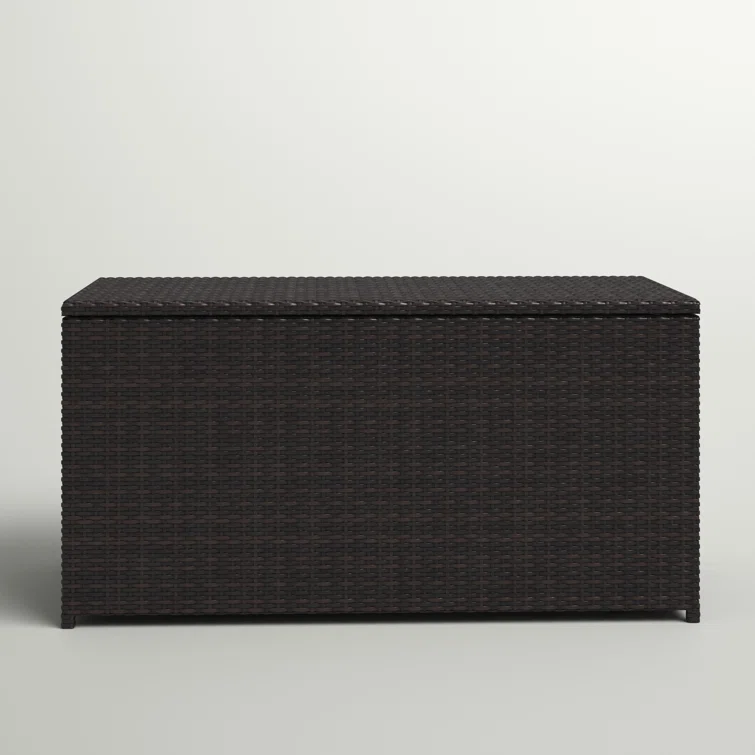 Latitude Run® Larren 59'' W 50 Gallons Water Resistant Wicker Deck Box in Espresso