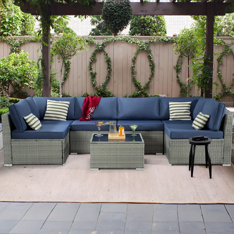 7-Piece Outdoor Seating Group with Cushions