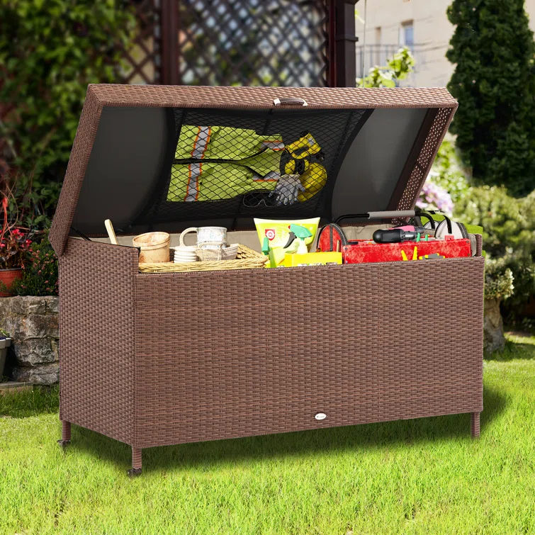 YITA 200 Gallon Outdoor Wicker Deck Box