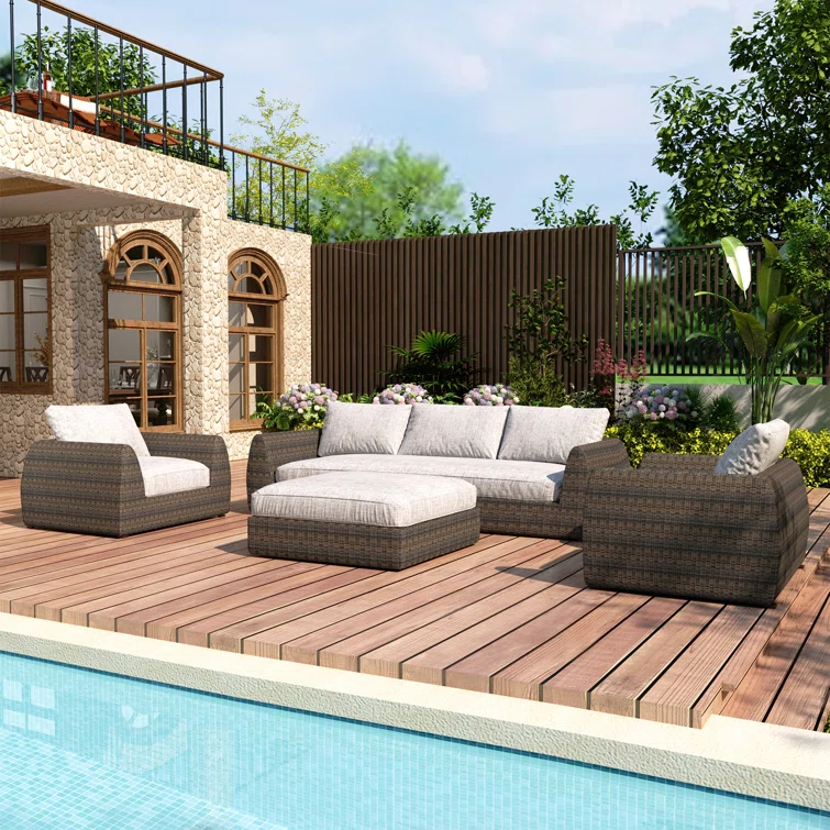 Maitri 6 - Person Outdoor Seating Group with Cushions