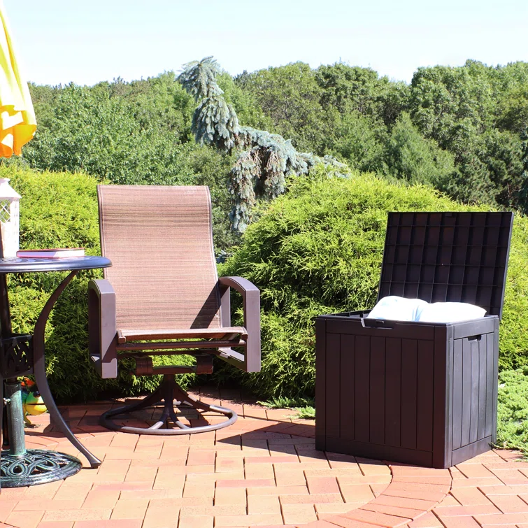 Ebern Designs 22'' W 32 Gallons Water Resistant Lockable Deck Box