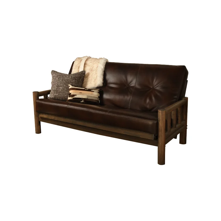 Anders Full / Double 80'' Faux Leather Tufted Futon And Mattress
