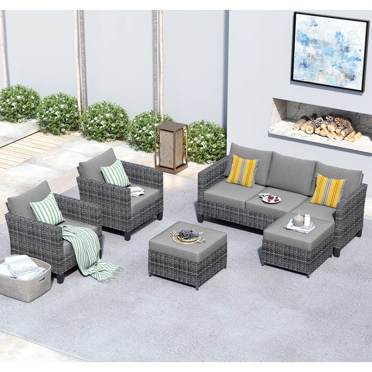 Townsey 5 - Person Outdoor Seating Group with Cushions