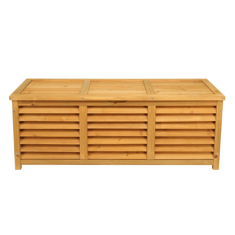 Winado 41 Gallon Fir Solid Wood Deck Box in Yellow