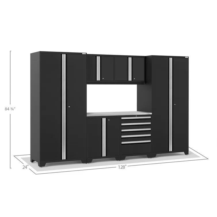 Pro Series 84.75" H x 128" W x 24" D 7 Piece Garage Storage System