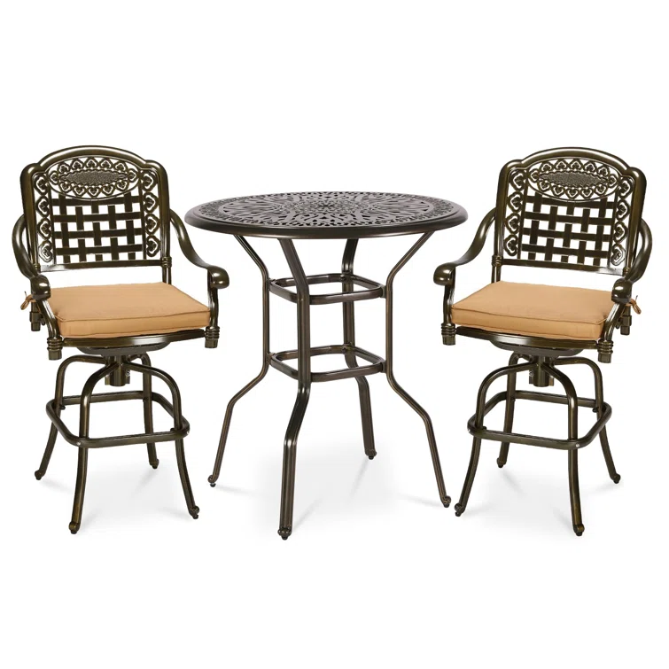 Aadila 2 - Person Round Outdoor Dining Set with Cushions
