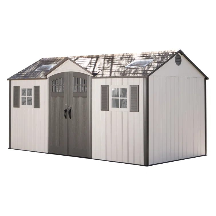 15 Ft. x 8 Ft. High-Density Polyethylene (Plastic) Steel Reinforced Outdoor Storage Shed