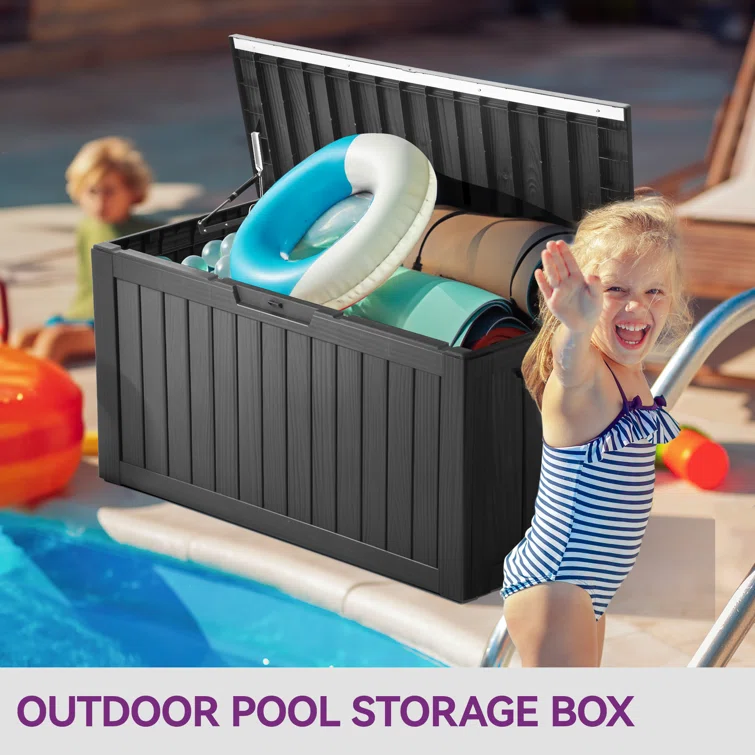 Balconera 46.3'' W 80 Gallons Water Resistant Resin Lockable Deck Box